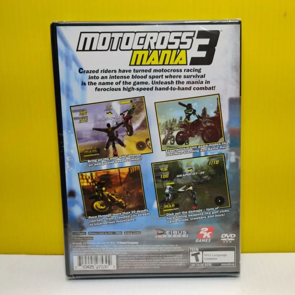 Motocross Mania 3 (Sony PlayStation 2, 2005) PS2 Motorcycle Game New SEALED
